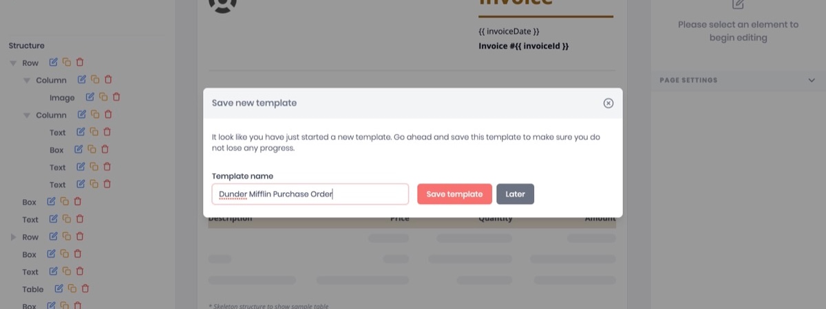 Screenshot of Export SDK template save dialog