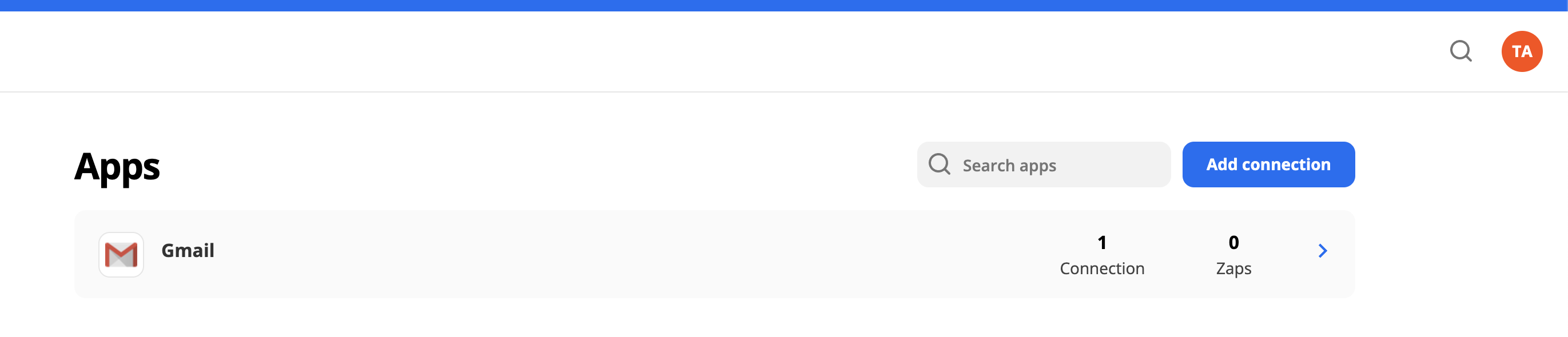 Screenshot of "Add connection" button in Zapier